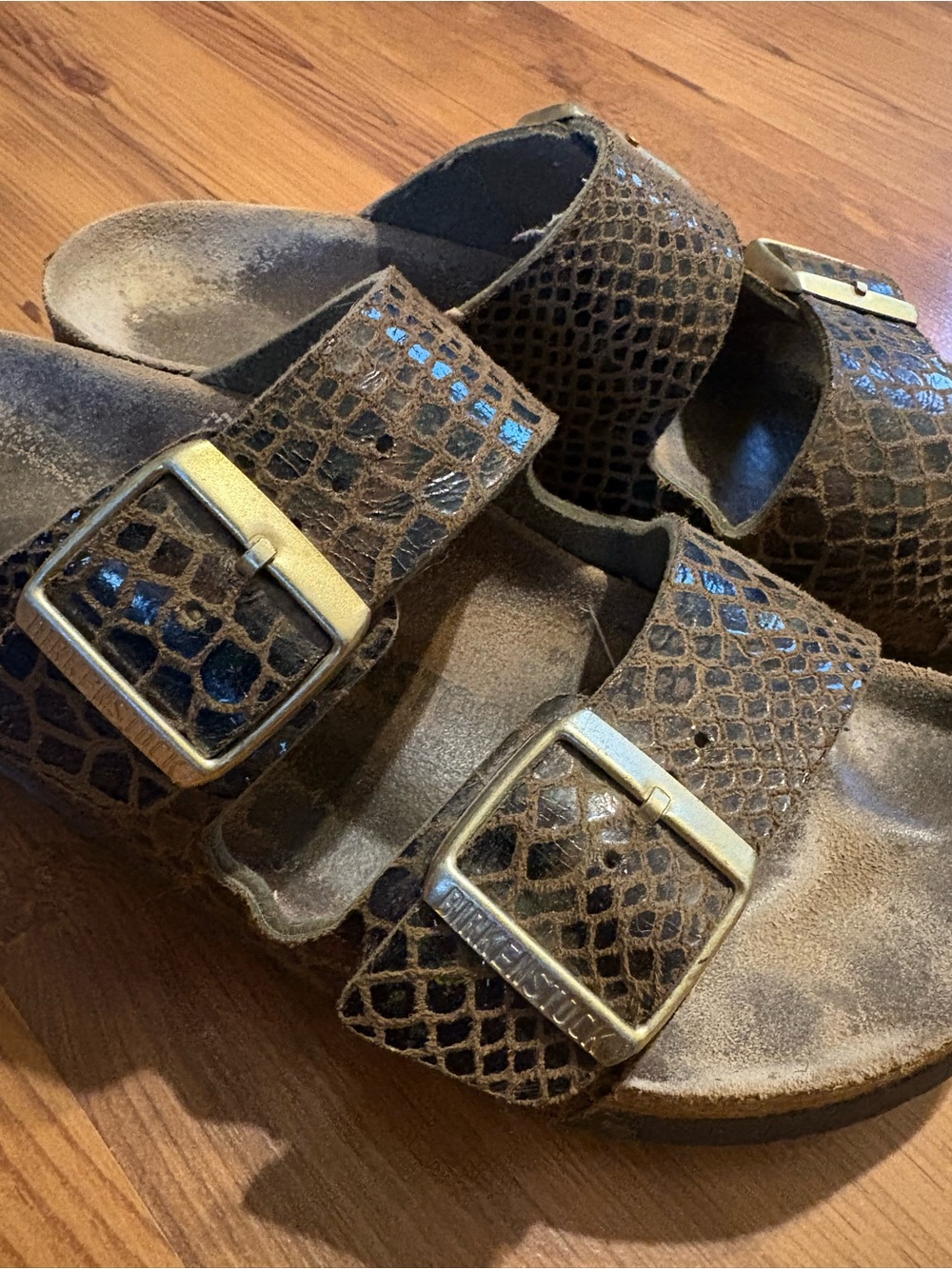 Birkenstock Arizona Python Snakeskin Embossed Sandals